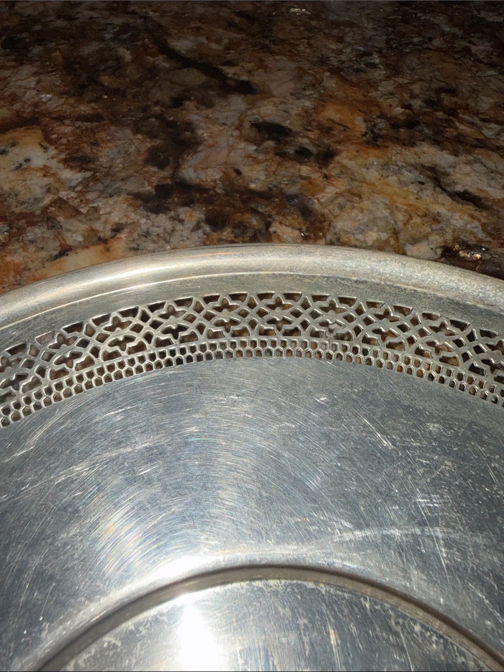 Vintage Benedict Decorative Silverplate Platter 10 inches Made in USA # 647